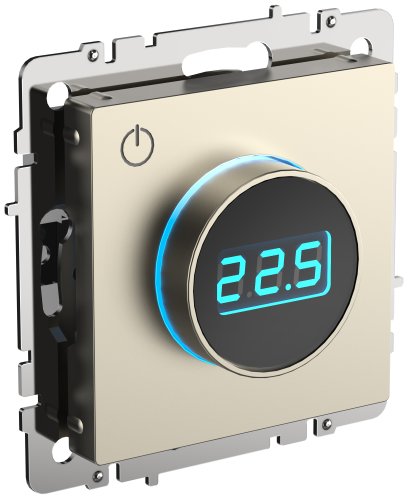 Термостат электронный с индикацией IEK Brite ТС10-1-БрШ шампань фото Термостат электронный с индикацией IEK Brite ТС10-1-БрШ шампань картинка